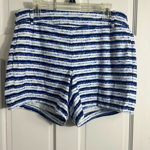 SPANX Navy and White Striped Women's Bermudas
